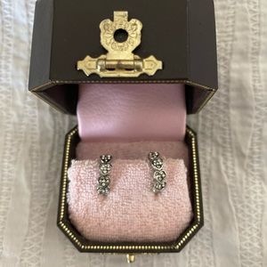 JUICY COUTURE pave heart huggies